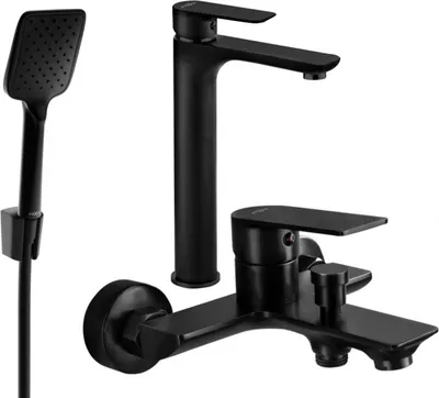 Produktbild von Mexen Alfa R62 Badewannenset, Schwarz - 745713R62-70
