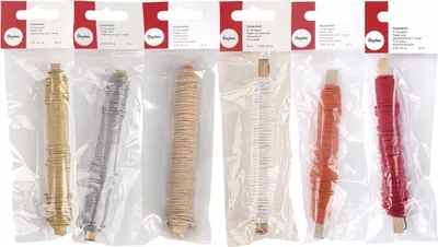 Produktbild von 6 Spulen mit 20 m floralem Papiergarn 20 m