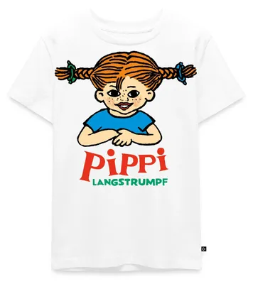 Produktbild von Spreadshirt Pippi Langstrumpf Logo Kinder Premium T-Shirt, 110/116 (4 Jahre), Weiß