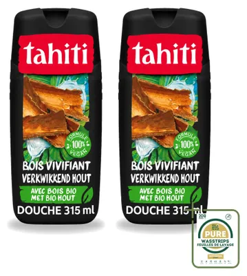Produktbild von 2 x Tahiti Douchegel Tropenhout Vegan - 315 ml - Vorratspackung - 2 Stücke