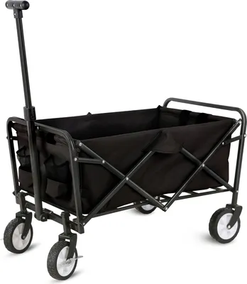 Produktbild von 3.00 Faltbarer Bollerwagen bis 80 Kg - ca. 75 x 46 x 88 cm - 4 Gummiräder und Lieferung inkl. Tragetasche