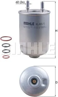 Produktbild von Kraftstofffilter KNECHT KL 485/5D für RENAULT MEGANE III Grandtour (KZ0/1) Leitungsfilter