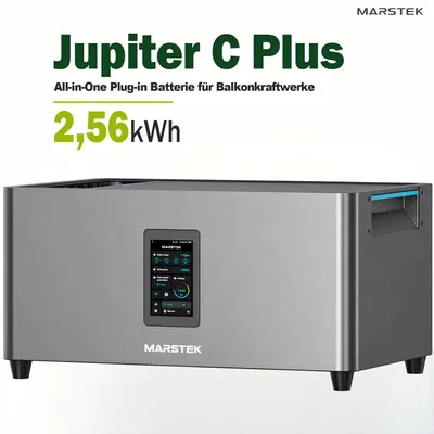 Produktbild von MARSTEK Jupiter C Plus 2,56kWh Balkonkraftwerk Speicher, All-in-One Solarspeicher, Plug-in Batterie, 4 MPPT, IP65