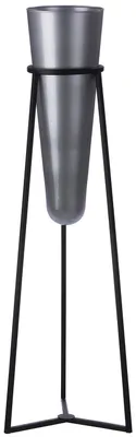 Produktbild von Gilde Bodenvase, Kegel, "Future", Glas, Metall, grau, VE 1, H. 102 cm, D. 20 cm 27639 4063387276396