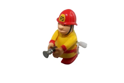 Produktbild von Out of the blue - 60/0073 -Aufziehfigur, Feuerwehrmann, rot oder gelb, 6,5cm, Lieferung erfolgt sortiert, nicht geeignet für Kinder unter 3 Jahren