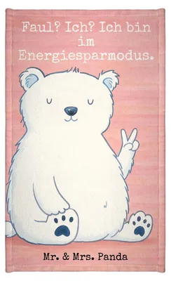 Produktbild von Mr. & Mrs. Panda Handtuch Eisbär Faul Design - Weiß - Geschenk, badezimmer, Teddy, Bär, gäste wc, Gäste-WC, Homeoffice, Gästetuch, Bürojob, Arbeit