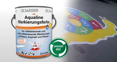 Produktbild von Jaeger 380 Aqualine Markierungsfarbe RAL 3000 750ml