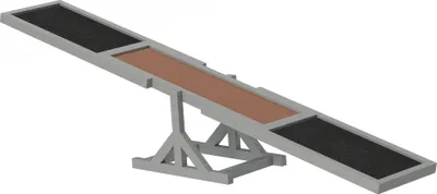 Zdjęcie produktu dla Huśtawka dla psa PawHut, drewniana huśtawka do agility dla psów, antypoślizgowa rampa do agility dla psów poniżej 30 kg, odporna na warunki atmosferyczne, trening psów na świeżym powietrzu, do utrzymania równowagi, 180 x 30 x 30 cm, szara