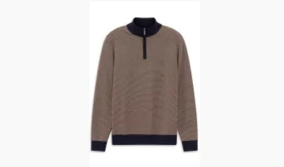 Produktbild von Bugatti Herren Troyer Pullover mit zweifarbigem Design und Strukturmuster