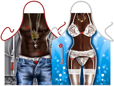 Produktbild von Schürzen Sexy Black Man and Girl