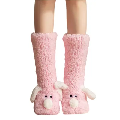 Produktbild von Kuschelsocken Damen Flauschige Socken Flauschig Warme Haussocken, Rosa