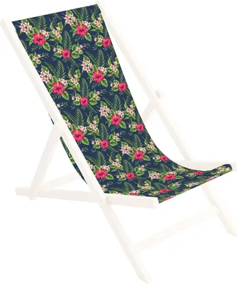 Produktbild von Ersatz-Stoffbezug Wechselbarer Liegestuhl Stoffbezug 100% Polyester für Holz-Liegestuhl Klappliegestuhl Motiv Palm Dunkel [119]