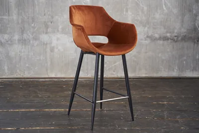 Produktbild von KAWOLA Barhocker ZAJA Barstuhl Sitzhöhe 76 cm Velvet cognac