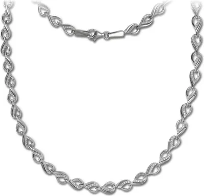 Produktbild von SilberDream Halskette Schmuck SilberDream Halsketten silber weiß SDK4809W