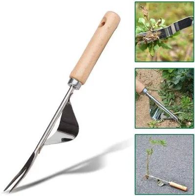 Productafbeelding van Handgrasmaaier - Y-vormige RVS - Decoratieve tuinaccessoire - Ideaal voor het verwijderen van paardenbloemen - Vemera
