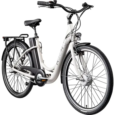Produktbild von Agon Axis E-Bike 26 Zoll Citybike Damen Herren 140 - 165 cm Pedelec mit Nabenmotor Fahrrad 3 Gang und Beleuchtung StVZO