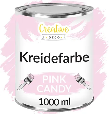 Obrázok produktu pre Creative Deco Kriedová farba Ružová | 1000 ml | Matný a umývateľný | Ideálny na renováciu nábytku, dekoráciu a decoupage | Možný efekt opotrebenia a prechodu