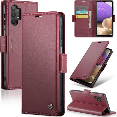 Obrázek produktu pro Pouzdro Galaxy A32 5G, kožené pouzdro s funkcí stojánku pro Samsung Galaxy A32 5G/M32 5G Red