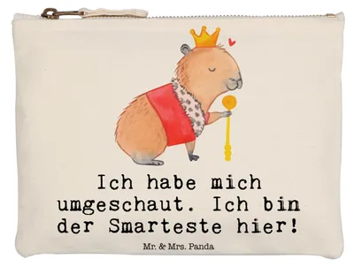 Produktbild von Mr. & Mrs. Panda Etui Capybara König Grösse XL Große - Weiß - Geschenk, kosmetiktäschchen, Mäppchen, Federtasche, Kulturtasche, Lustige Sprüche, Schlampermäppchen