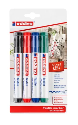 Produktbild von Edding 4500, Schwarz, Blau, Grün, Rot, Rundspitze, Mehrfarbig, 2 mm, 3 mm, Tinte auf Wasserbasis