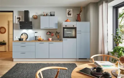 Produktbild von PICCANTE Plus Küchenzeile ohne Geräte Marlena 310 cm pastellblau matt vormontiert Variante rechts 4067368010177