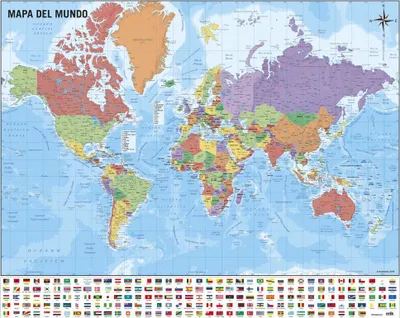 Produktbild von Erik Editores Mini Map Of World Miniposter Mehrfarbig Mehrfarbig One Size