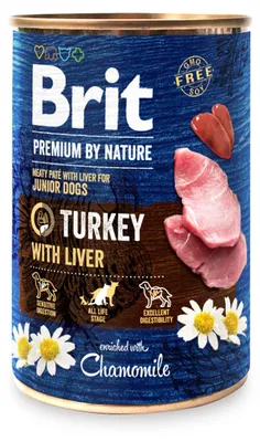 Zdjęcie produktu dla Mokra karma dla psa BRIT Premium by nature TURKEY&LIVER - 400g