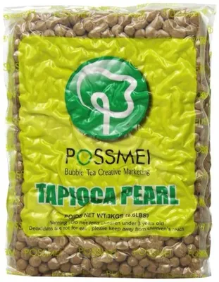 Immagine prodotto di Possmei | Perle di tapioca nere - 3 kg - Senza allergeni - Ingredienti per il bubble tea - Fatto in casa