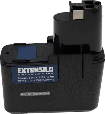 Produktbild von EXTENSILO 3x Akku kompatibel mit Bosch GSB 12 VSP-3, GSB 12VSP-2, GSR 12V, GBM 12VES-2, GLI 12V, GSB 12 VSE-2 Werkzeug (3300 mAh, NiMH, 12 V)