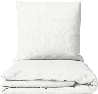 Produktbild von Musselin Bettwäsche 155x220 cm Baumwolle Weiss Einfarbig mit Knopfverschluss Modern Hochwertig