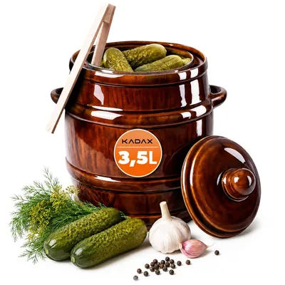 Produktbild von KADAX Gärbehälter für Hausbrauereien "Helios", Steinguttopf, Einlegtopf 3,5L