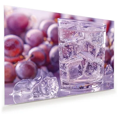 Produktbild von Glasbild 45x30cm in XXL für Wohnzimmer, Schlafzimmer Motiv Traubeneisgetränk