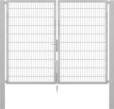Produktbild von Alberts Doppeltor Flexo Plus mit Zubehör, zum Einbetonieren, feuerverzinkt, Breite 250 cm, Höhe 200 cm, Pfostenstärke 100 x 100 mm