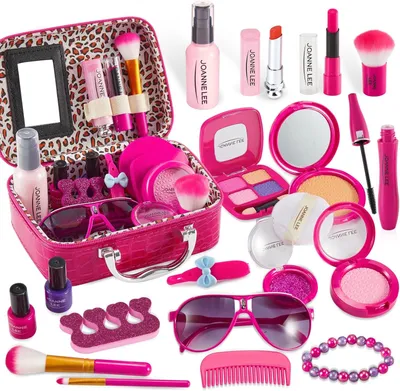 Productafbeelding van Kinderen Make-up Set, voor rollenspellen, voor meisjes, leeftijd 3 tot 5 jaar, complete koffer