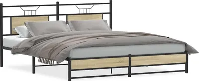Produktbild von vidaXL Bettgestell ohne Matratze Sonoma-Eiche 160x200 cm Holzwerkstoff