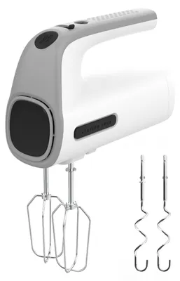 Handmixer 300W, 5 Stufen + Turbo, weiß/grau, abnehmbare Aufsätze