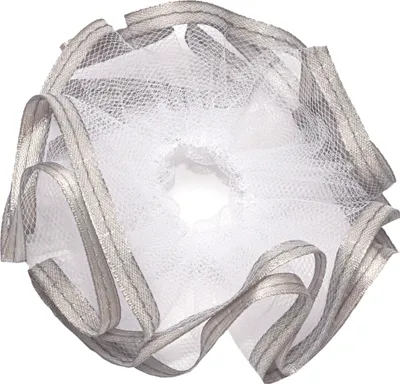 Produktbild von NKlaus 2x Taufe Kerzenmanschette Kommunion aus Tüll 12x9cm Tropfschutz silber Satinband 14432