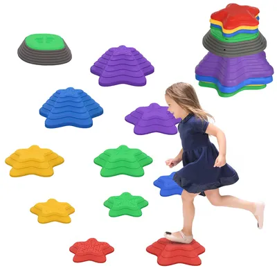 Produktbild von ZONEKIZ Flusssteine 11-tlg. Balanciersteine Trittsteine für Kinder bis 80 kg