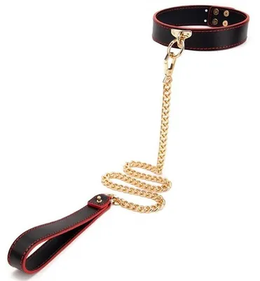 Produktbild von Maestro Leine Halsband schwarz und rot