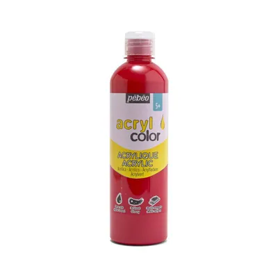 Produktbild von Pébéo Acrylcolor Flüssige Acrylfarbe, 500 ml, Primärrot