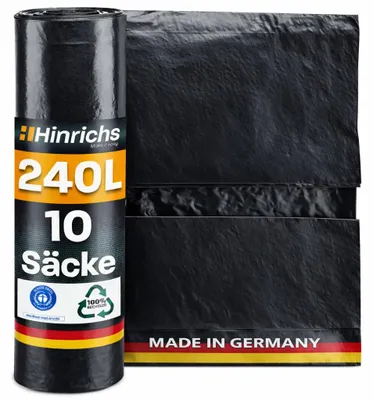Produktbild von Hinrichs Müllsäcke 240L extra Stark - 10er Rolle - Abfallsäcke XXL Abfallbeutel