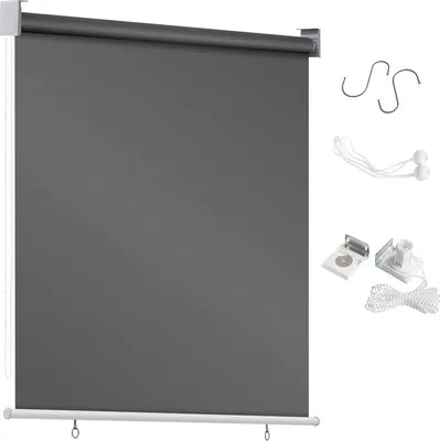 Produktbild von EINFEBEN Senkrechtmarkise 180 x 240cm Balkonmarkise Sonnenschutz, UV-bestaendige Vertikalmarkise, Windschut und Sichtschutz, aus Metall und Polyester,Anthrazit