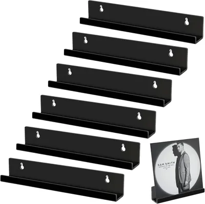 Productafbeelding van Acryl Wandplanken voor Platen, Set van 6, 30.5 x 4.3 x 4.3 cm, voor Binnen en Buiten