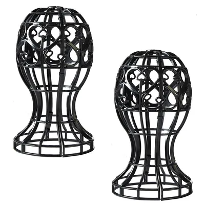 Produktbild von Perückenhalter, tragbarer Perückenhalter,Perückenkopfgestell,geeignet für alle Perücken,Reisegeschenk für Perückenstylisten,Damen (schwarz 2er-Pack)