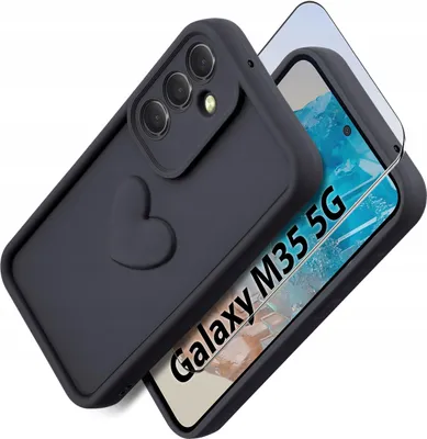 Zdjęcie produktu dla Etui do Samsung M35 5G silikonowe MATOWE serce + Szkło ochronne na ekran 9H