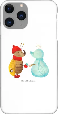 Produktbild von Mr. & Mrs. Panda Iphone 11 Pro Handyhülle Nachtfalter Schneemann - Weiß - Geschenk, Schnee, Weihnachten, Weihnachtsgruß, Premium Kunststoff, Winter, Winterzeit