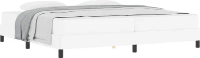 Image de Cadre de lit avec matelas Blanc pur 200 x 200 cm tissu