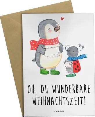 Produktbild von Mr. & Mrs. Panda babykarte Smörle Winterzeit - Weiß - Geschenk, Grußkarten, genesungskarte, Weihnachtszeit, Weihnachten, Grüße, Weihnachtsgruß, einladungskarten