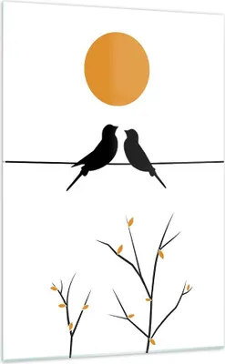 Produktbild von Bilder auf glas - Einteilig - Bild Vögel Sonne - 70x100cm - Glasbilder - Wandbilder - Bilder - zum Aufhängen bereit - Wanddekoration aus Glas - Glas Bilder - Wandbild auf Glas - GPA70x100-4772