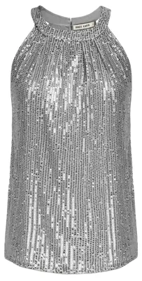 Produktbild von Chiffonbluse mit Rundhalsausschnitt und ärmellosem Design